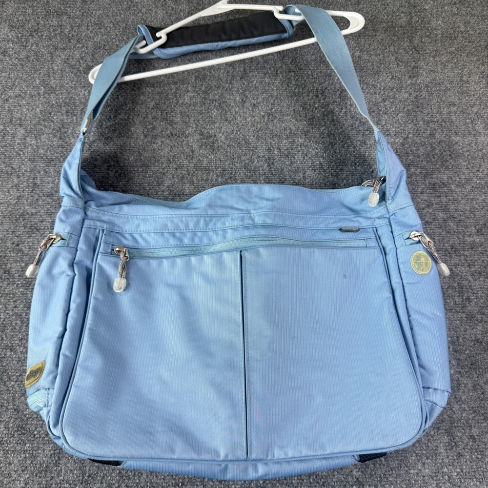 eBags Crossbody Messenger Bag Unisex Large Nylon Light Blue Tech Bag Gorpcore